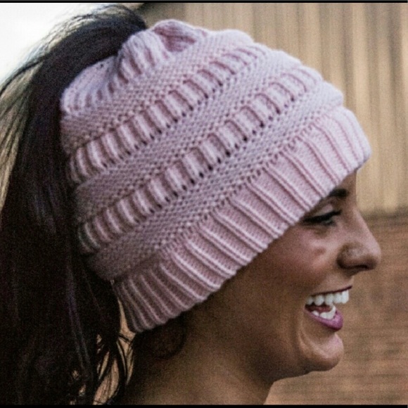 KK Ponytail Beanie-Light Pink - Picture 2 of 2